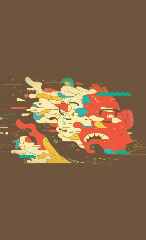 简约色块图腾手机背景图片