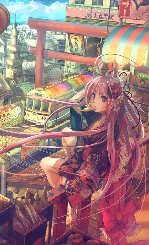 日本和服长发少女动漫形象高清晰壁纸