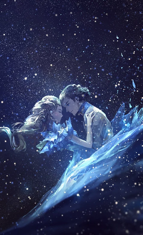 星空下的动漫情侣梦幻壁纸