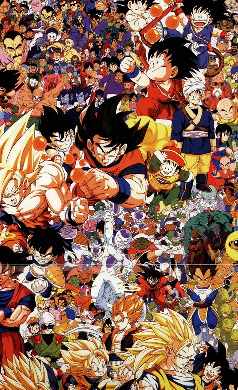 日本动漫龙珠全家福手机壁纸 看看你能找到谁？