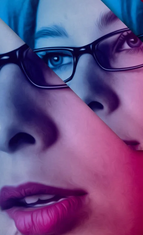 超逼真眼镜美女动漫手绘