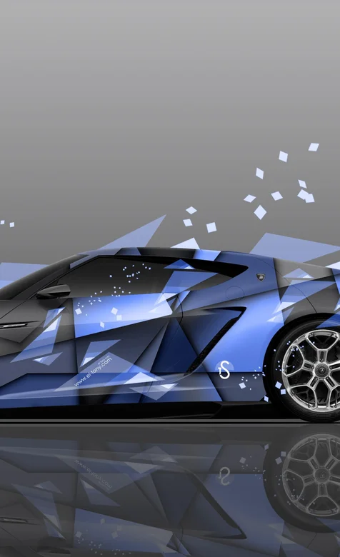 蓝色兰博基尼个性几何喷漆设计图