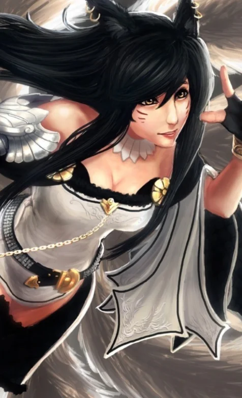 动漫手绘版九尾狐狸手机背景