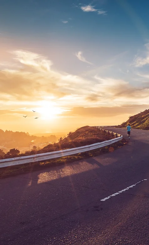 夕阳下的美国郊区公路唯美手机壁纸下载