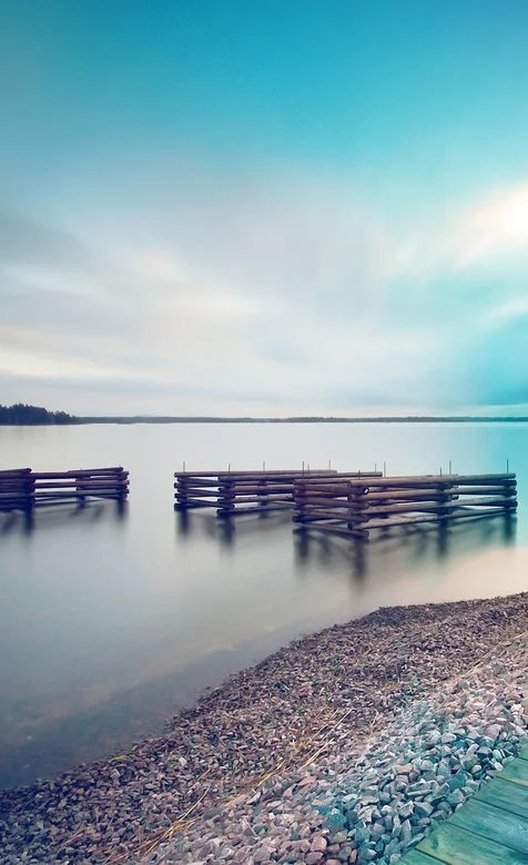 海上的栅栏风景手机壁纸免费下载