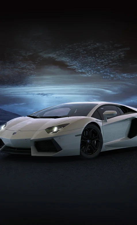白色大牛兰博基尼静态手机壁纸