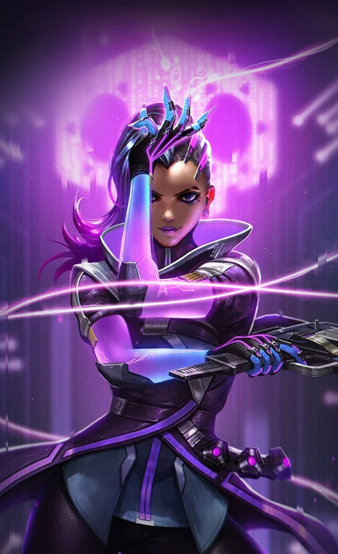 动漫女战士帅气紫色风格手机背景