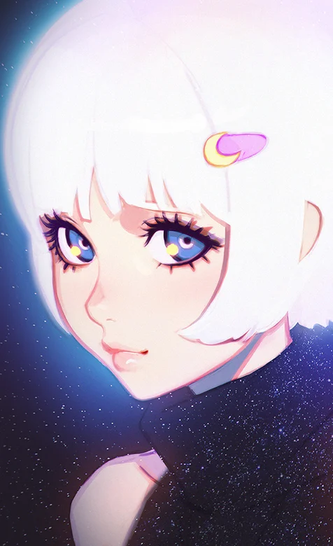 白发动漫大眼女孩手机桌面