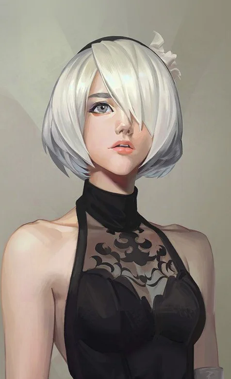 白色短发动漫少女 性感手机壁纸