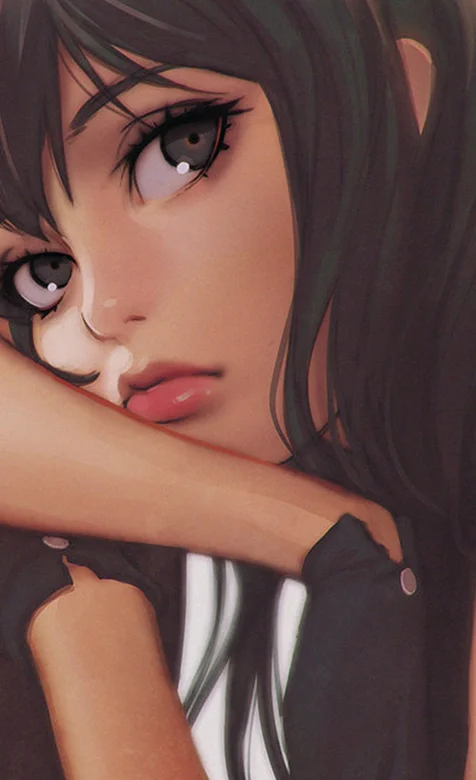 欧美动漫大眼美女头像IPHONEX壁纸图片