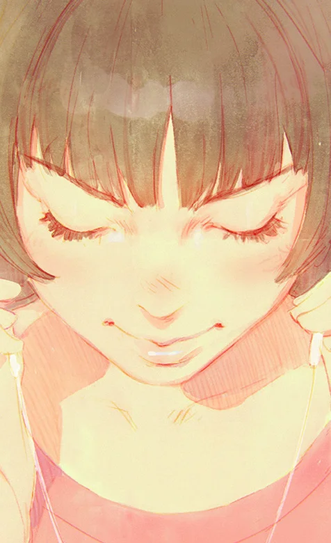 闭眼的动漫女生大头像可爱壁纸图片