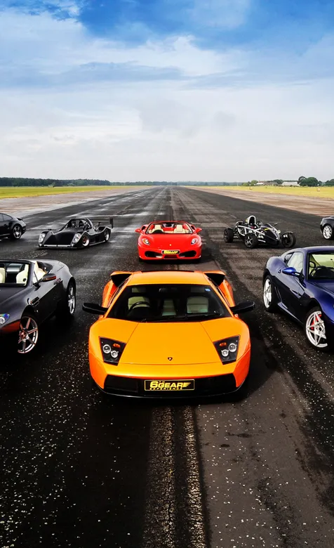 机场跑道上的各种超跑霸气手机壁纸下载