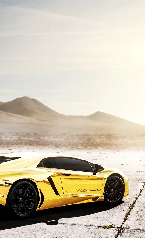 黄金大牛兰博基尼写真手机壁纸图片