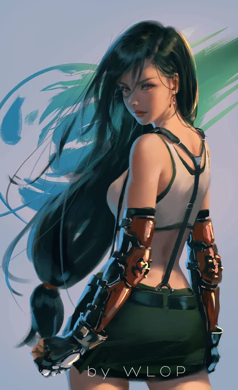 长发动漫女孩帅气的手机壁纸