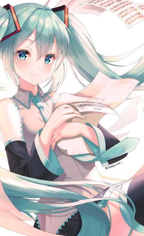 双马尾辫蓝发美腿丝袜动漫少女高清手机壁纸