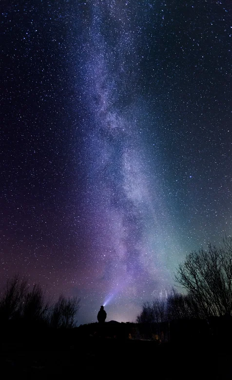 梦幻 蓝色 星空 一个人 黑夜手机高清壁纸