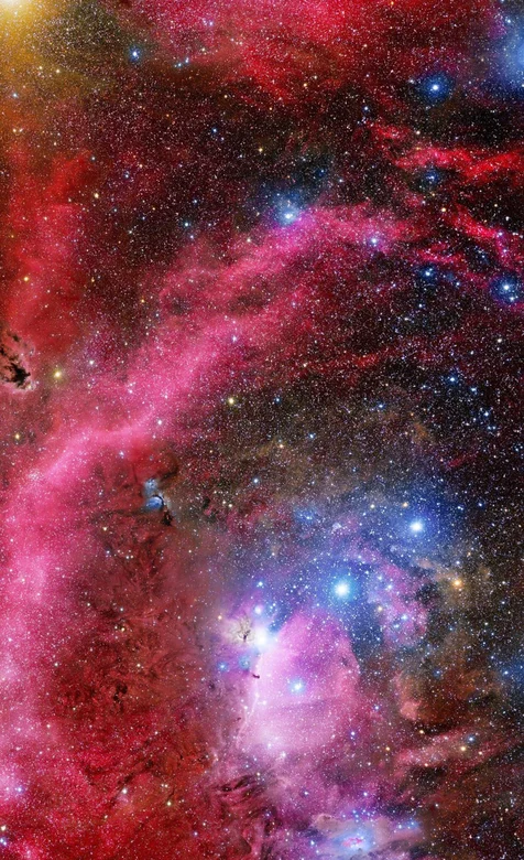 炫彩 星空 红蓝相间的梦幻星空手机壁纸