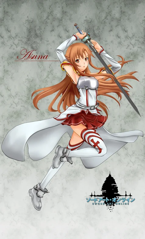 穿白色长裙拿着剑的动漫战士