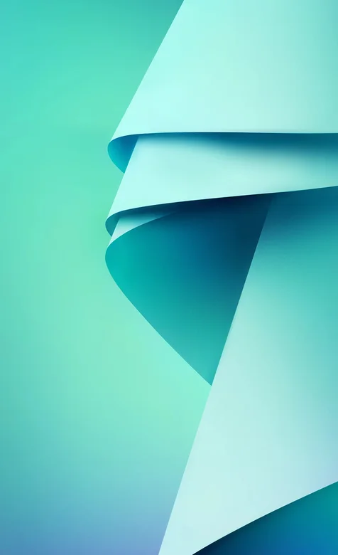 青色卷纸材质个性手机壁纸下载