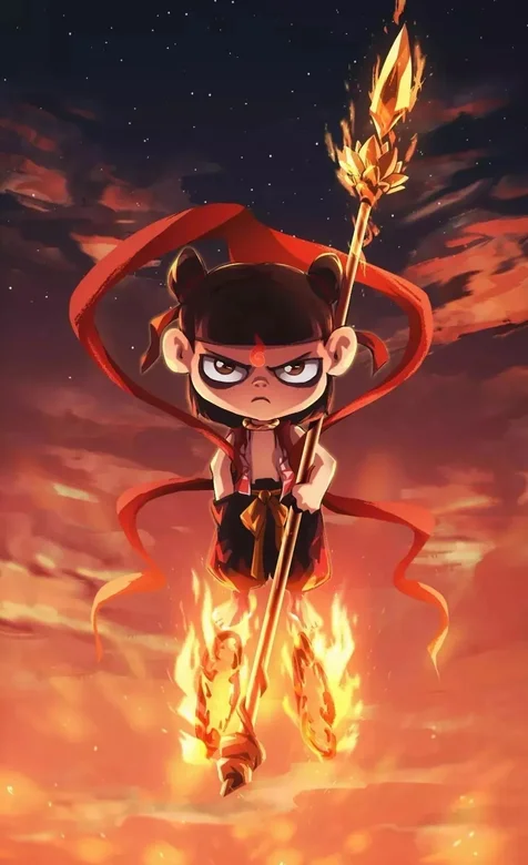 国漫经典魔童降世影视壁纸，还没狂暴的哪吒手机壁纸