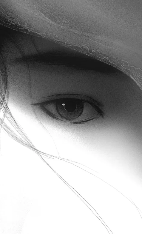 美丽的眼睛，一个女人的右眼精美黑白手机壁纸