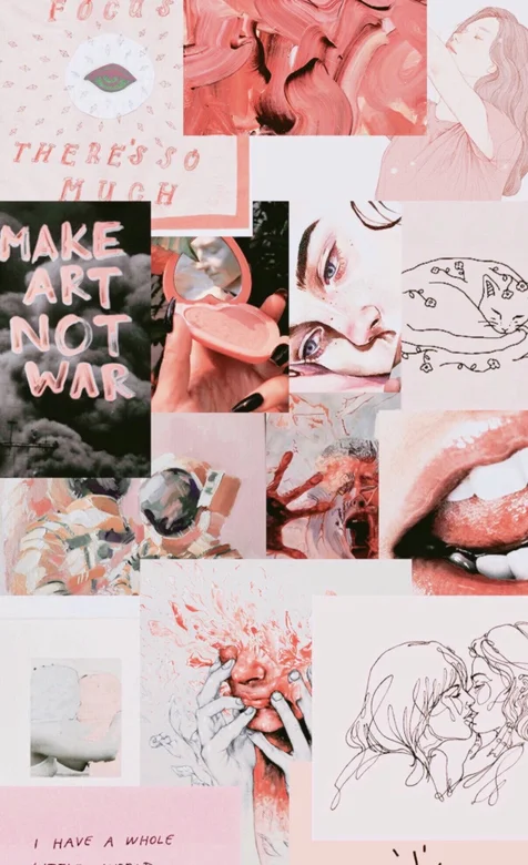 关于美容，适合女生的多种图片拼接粉色系杂图手机壁纸