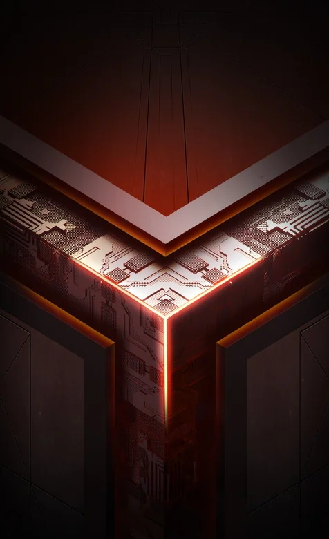 红色炫酷的科技方块创意手机图片