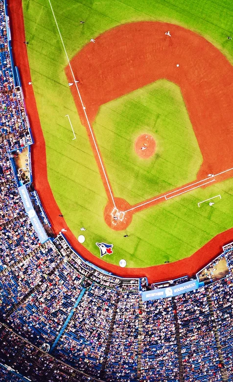 航拍的万人棒球体育馆手机壁纸