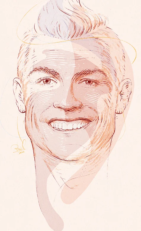 线条手绘的足球巨星C罗头像手机壁纸