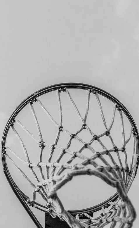 唯美的篮球框黑白色调静物手机壁纸
