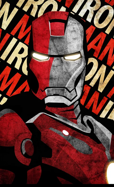 平面的漫威英雄钢铁侠手机壁纸