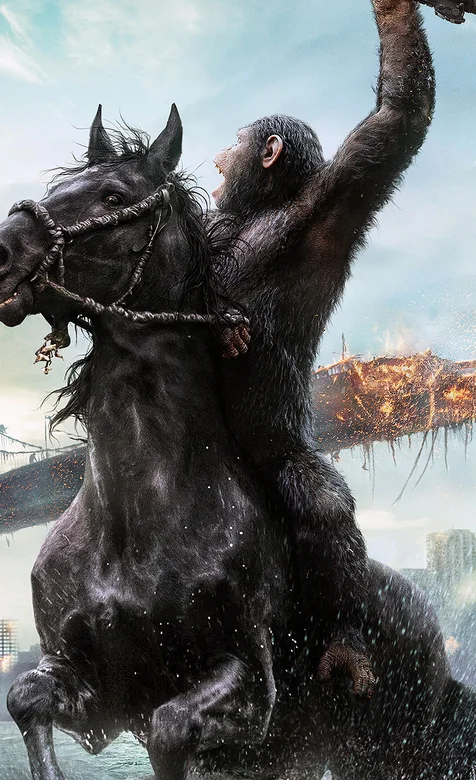 猩球崛起主角凯撒反抗时的剧照手机壁纸