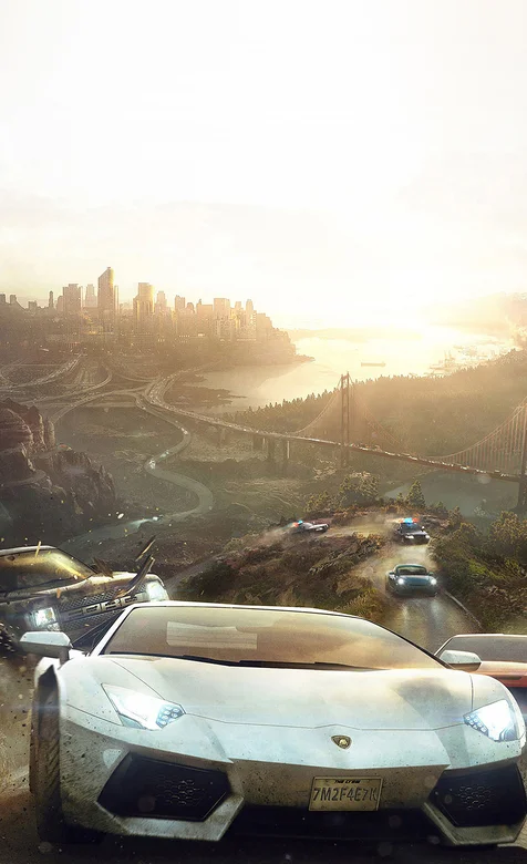 极品飞车里的白色兰博基尼超跑手机壁纸