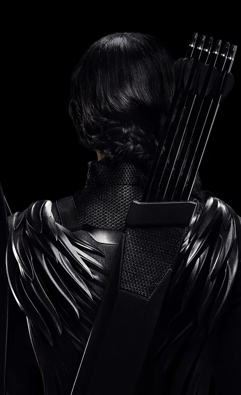 电影《饥饿游戏》女主角背箭造型背影手机壁纸