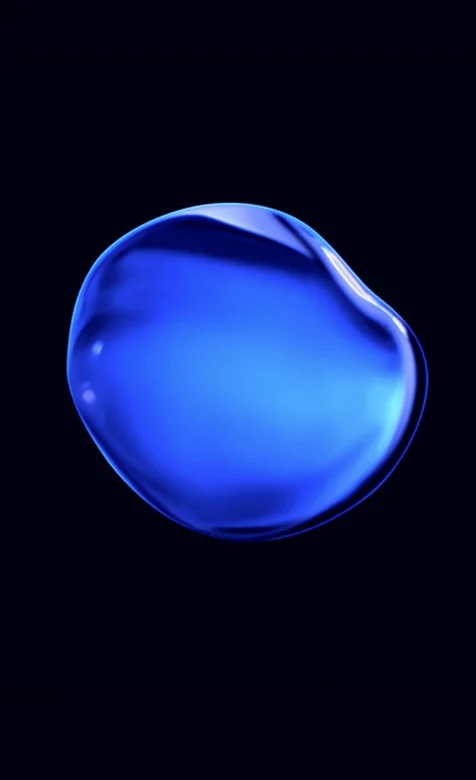 蓝色水滴苹果创意系统壁纸