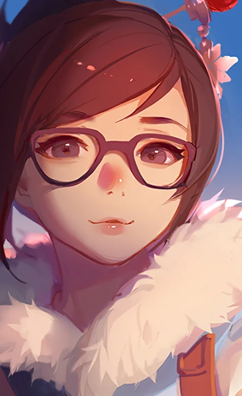 戴眼镜比较写实的动漫女孩