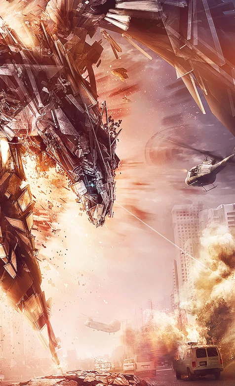 外星人进攻地球的电影场景炫酷壁纸