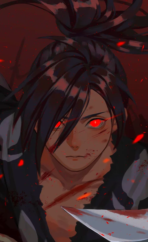 眼睛发着红光的动漫人物