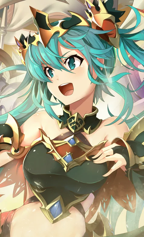 穿戴战士盔甲的性感动漫人物初音