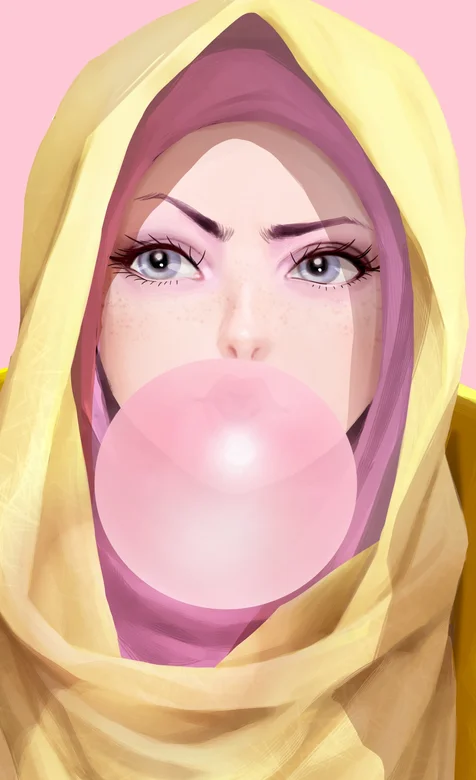 吹泡泡的大眼动漫萌妹手机壁纸