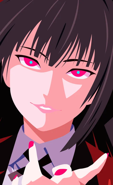 红色瞳孔的动漫长发美女