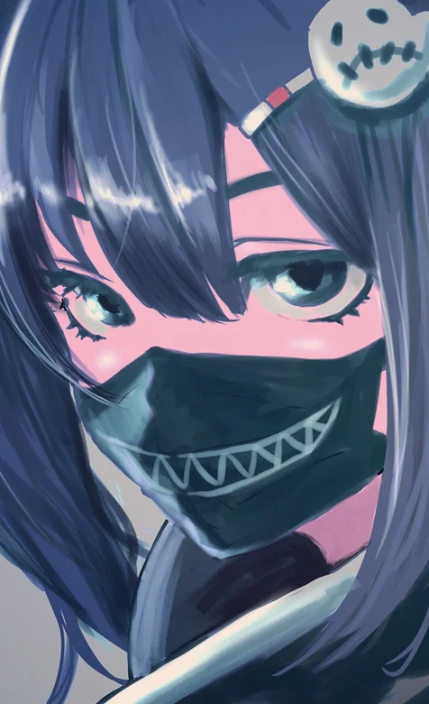 戴口罩的动漫女生4K手机壁纸下载