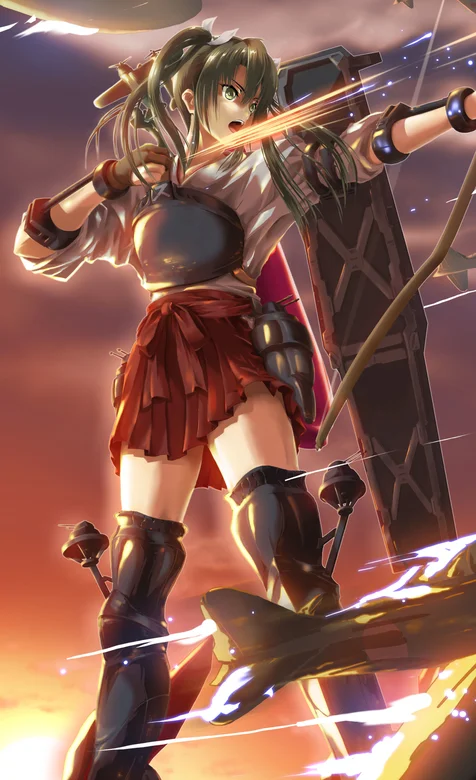 射箭的动漫女英雄手机壁纸