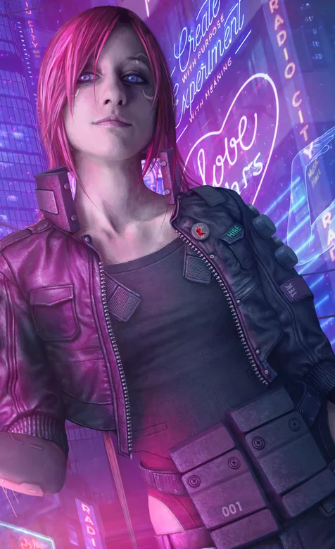 紫色风格的欧美动漫人物插画