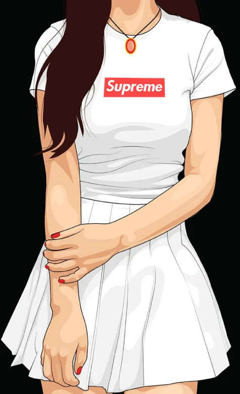 潮牌手绘运动少女创意手机壁纸