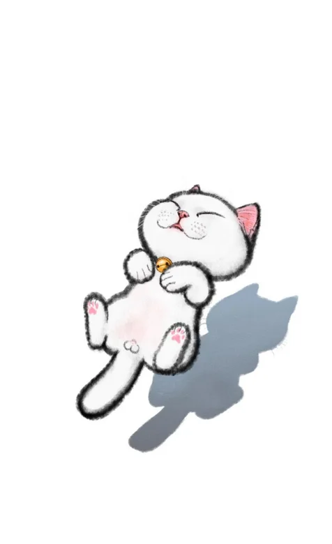 悬浮的卡通小猫咪手机壁纸