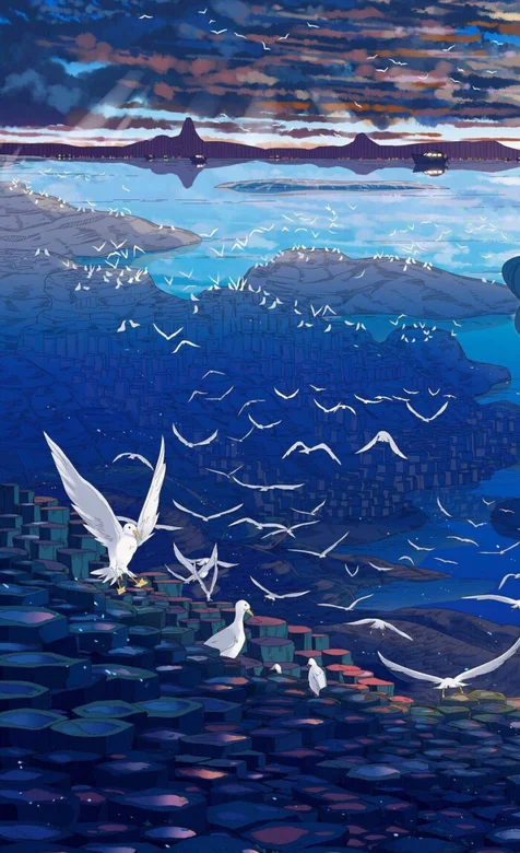 天空翱翔的海鸥创意手机壁纸