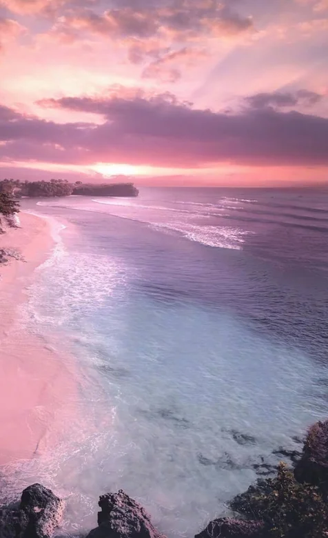 海边唯美的彩霞高清手机壁纸