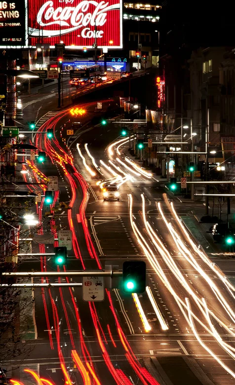 唯美的夜景城市街道灯光手机壁纸