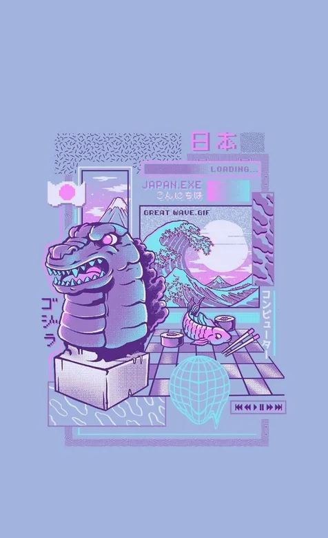 日系风卡通特斯拉手机壁纸